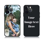 AnNengJing Custom iPhone 14 Pro Max Cases Soft Liquid Silicone Full-Body Protective Personalized Photo Name Text Logo Phone Cover for iPhone 14 Pro Max (Black)