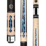 Lucasi Hybrid LHC97 Natural Birds-Eye Maple with Blue Crushed Velvet Inlays Technology Cue, 19-Ounce