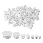 AIEX 300pcs 7 Sizes Cabinet Hole Plugs, （3/16", 1/4", 5/16", 3/8", 1/2", 3/4", 1" ） Plastic Hole Plugs Screw Hole Plugs Plastic Plugs for Holes Furniture Hole Plug (White)