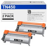 HALLOLUX TN450 Toner Cartridge Compatible for Brother TN 450 TN420 TN-450 TN-420 Replacement High Yield for HL-2270DW 2280DW 2230 2240 MFC-7860DW 7360N DCP-7065DN Intellifax 2840 2940 Priner (2 Black)