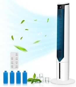 DORTALA 41" Tower Fan, 3-in-1 Evaporative Air Cooler Humidifier w/Remote Control, LED Display, 9H Timer, 4 Ice Packs, Portable Floor Bladeless Fan w/3 Modes & 3 Speeds for Bedroom Living Room Office