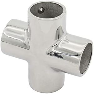 316 Stainless Steel Pipe Fitting Elbow, 1'' Boat Hand Rail Fitting, TTZEZE Heavy Duty 45/60/90 Degree T/Tee Fitting,2-Way/3-Way/4-Way Corner Elbow Pipe Connectors,Marine Hardware Connector Spare Part