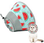 GoGoPaw Cat Cone Collar Soft to Stop Licking, Adjustable, Foldable Lightweight Kitten Cones After Surgery Recovery for Cats & Kittens, Cat Cone Alternative (Blue, M)