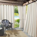 Sun Zero Valencia Cabana Stripe Indoor/Outdoor UV Protectant Energy Efficient Grommet Curtain Panel Pair, 54" x 95", 2-Pack