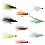 The Fly Fishing Place Clousers Minnow Fly Fishing Flies Assortment - Collection of 9 Saltwater and Bass Flies - Hook Size 1/0