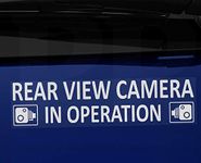 Platinum Place 1 x EXTERNAL Rear View Camera In Operation Warning Stickers 200x50mm,White on Clear,CCTV Signs,Car,Van,Lorry,Taxi,Mini Cab,Safety,Security,Go Pro,Dashcam,Tinted Windows,Outside