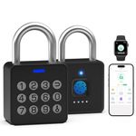 Eseesmart Smart Lock with Code-Combination Fingerprint Padlock, Biometric Keyless Combo Lock with Bluetooth APP, Waterproof for Storage Unit Outdoor Fence Gate Shed Gym School Locker