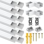 12 Pack Led Aluminum Profile for Philips Hue Led Strip Lights etc,1m/3.3ft U-Shape Led Aluminum Channel, Led Diffuser with Milky White Cover Indoor, End Caps and Metal Mounting Clips (12Meter)