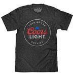 Tee Luv Men's Coors Light Shirt - Cold as The Rockies Coors Beer T-Shirt, Charcoal Gray, M