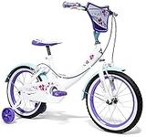 Huffy Creme Soda 16 Inch Girls Bike For Kids 5-7yrs +White + Classic Teal Flower Design