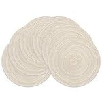 SHACOS Round Placemats Set of 6 Washbale Table Mats Round Braided Woven Placemats Heat Resistant Round Table Placemats for Kitchen Indoor Outdoor Home Restaurant