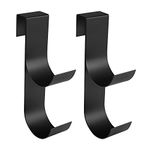 2 Pcs Pool Fence Hooks for Pool Equipment- Black Heavy Duty Fence Hooks for Pool Poles- Slipe-on Fence Hanger for Pool Hose Pool Skimmer, Fit 3/4 Inch to 1-1/4 inch Railing