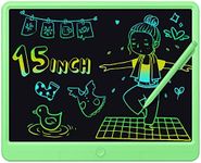 LCD Writing Tablet 15 Inch, Colorful Screen Doodle Board Drawing Pad for Adults & Kids, Electronic Writing Board Drawing Tablet, Educational Toys Gifts for 3-12 Year Old Boys, Girls,Toddler (Green)