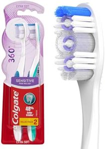 Colgate 360° Sensitive Pro-Relief Manual Toothbrush, Value 2 Pack, Extra Soft Bristles For Sensitive Teeth