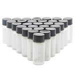 Kesell 10ml Clear Glass Vials with Screw Caps Small Glass Sample Bottle with Write Patch for Lab, Pack of 50