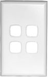 HPM Excel 4 Gang Light Switch Cover Plate, White