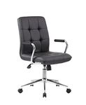 Boss Office Products Modern Office Chair with Chrome Arms, Traditional, Black