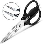 Heavy Duty Kitchen Scissors TANSUNG, Multifunction Kitchen Shears for Poultry, Fish, Herb, Flowers - Sharp Blade Shears - Detachable for Easy to Clean - Peeler, Bottle Opener (Black)