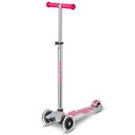 Micro Scooters | Maxi Micro LED Deluxe Children's Scooter | Light Up Wheels | Handlebar Adjustable | 5-12yrs | Boys & Girls | Pink