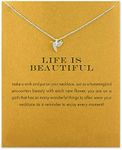 Baydurcan Friendship Anchor Compass Necklace Good Luck Elephant Pendant Chain Necklace with Message Card Gift Card, Metal, No Gemstone