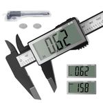 Caliper Measuring Tool 6 Inch,Vernier Caliper Digital Micrometer with Large LCD Screen, Auto-Off,Easy Switch from Inch Metric,Electronic Ruler Plastic,Perfect for Household/Woodwork