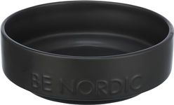 TRIXIE BE NORDIC 24523 Ceramic Dog Bowl 500 ml Black Modern Feeding Bowl for Small Dogs Diameter 16 cm Ceramic Bowl with Non-Slip Rubber Coating