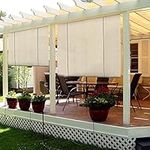 Blackout Blinds,Sunshades Depot Exterior Roller Shade Roll up Shade, Tear Proof - Privacy Window Blinds,Light Filtering Block 90% UV Rays,for Patio Deck Pergola Balcony,Custom (W90xH120cm/36x47in)