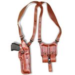 LEATHER SHOULDER HOLSTER FOR DESERT EAGLE FITS ALL CALIBERS WITH 6'' BBL R/H DRAW, BROWN COLOR