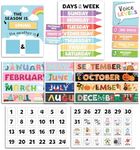 Colorful Classroom Calendar Set Bulletin Board - Bulletin Board Calendar For Classroom Elementary, Teacher Calendar Bulletin Board Sets, Preschool Calendar For Classroom, School Calendar For Classroom