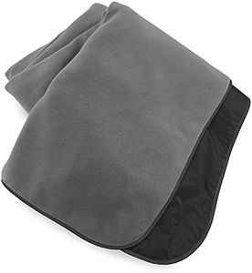 Mambe Extreme Weather Outdoor Blanket - Charcoal, Large - 100% Waterproof and Windproof, Soft Warm Polarfleece with Durable Nylon Shell, Use at Sporting Events, Camping, Picnics, Emergency.