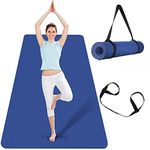 Cambivo Extra Wide Yoga Mat (73" x 32" x 6mm), Non Slip Workout Mat Eco TPE Exercise Mat, Lightweight to Carry for Yoga, Stretching, Pilates (Blue)