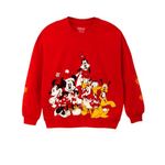 Nap Chief Unisex Disney Mickey Mouse and Friends Christmas Sweatshirt | Regular Fit Cotton Round Neck Sweatshirt for Boy & Girls Official Character Hoodies for Kids (Red 9-10 Years)