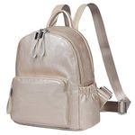 Mini Backpack Purse,Vaschy Faux Leather Small Backpack for Women and Girls(Light Gold)