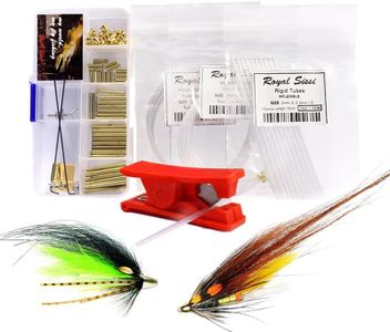 Tube Fly Tying Kit 80PCS Combo Fly Tubing Tools Set Fly Tube Adapter & Cutter with Brass Tube Cone Beads Fly Tying Materials