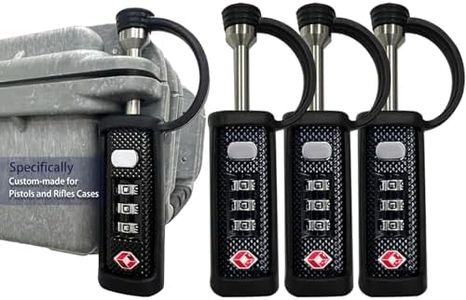 Gun Case Lock 4 Pack Hard Rifle Cases TSA Approved Firearm Travel Case Locks,Hard Pistol Travel Case Lock Gun Carrying Case Lock Padlocks Cut-Proof Case for Rifles Revolvers(Black-4P-2 Upgraded)