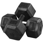 Yaheetech Weights Dumbbells Set of 2 Dumbbells Pair 2x8kg Hand Weights Set for Home Gym Workout Strength Training, Total Weight 16kg