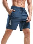 3Colors Men's Outdoor Quick Dry Lightweight Sports Shorts with Zipper Pocket -RYDER (L, Airforce)