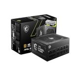 MSI MAG A750GL PCIE5 Power Supply Unit, 750W, 80 Plus Gold, Fully Modular, ATX 3.0, PCIe 5.0 GPU Support, Black Flat Cables, 7 Year Warranty