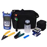 Fiber Optic Termination Tool Kit - 9 in 1 Assembly FTTH Tool kit with FC-6S Cleaver Optical Power Meter Finder - 30km Visual Fault Locator Optical Pliers Cable Cutter Stripper