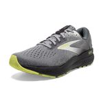 Brooks Men’s Ghost 16 Neutral Running Shoe - Primer/Grey/Lime - 8.5 Medium