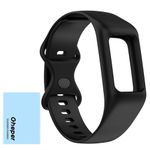 Gheper Soft Watchband Compatible with Fitbit Charge 6, Charge 5, Charge 4, Charge 3/3SE Silicone Wristband All-round Protective Band Replacement Strap (Black)