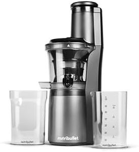 nutribullet Slow Juicer, Extracteur de Jus à Froid, Extracteur de Fruits et Légumes, Extracteur de Jus de Fruits, Usage Quotidien, Réservoir à Pulpe de 1.8 L, noir, NBJ500