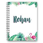 Mom's Charm - Wiro Diary A5 - Flamingo - Personalize with Name - 180 GMS Cover with Matte Lamination - Art Paper, 50 Pages - Multi Color