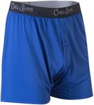 Chill Boys Performance Boxers -Cool Comfortable Men's Boxer Shorts. Soft Anti-Chafing Underwear for Men. Tagless Boxers (Blue, Med)