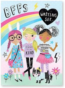 Jewelkeeper Cool Girls Rainbow Design Writing Kit, Girls Stationery Paper Letter Set, Stickers, Envelope Seals