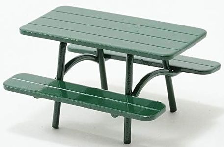 Dollhouse Miniature Green Picnic Table, 1:24th Scale