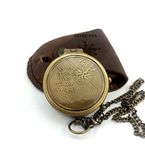 ANTIQUANA Brass Compass Unique Print 'Not All Those Who Wander are Lost' Engraved Compass with Leather Case and Chain A Great Gift Item for Your Loved Ones