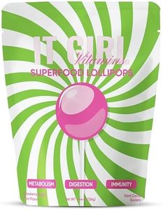 Superfood Greens Lollipops, Supergreens Suckers, Greens Powder, Spirulina, Chlorella, Nutrition, Low Sugar, Healthy Candy & Snack, Brain & Gut Health, Digestion, Metabolism, Immunity