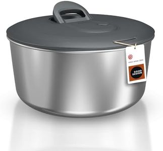 Zyliss Easy Spin Salatschleuder Edelstahl Groß, 6L, Mit Seilzug, Salatschüssel mit Deckel, BPA-frei, Rutschfester Boden, AquaVent™-Technologie, Stopptaste, Spülmaschinengeeignet