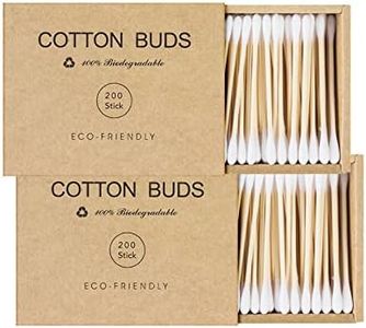 Kiemeu Bamboo Qtips Cotton Swabs With Wooden Sticks Q Tips For Ears Swabs 400 Count Bamboo Cotton Buds